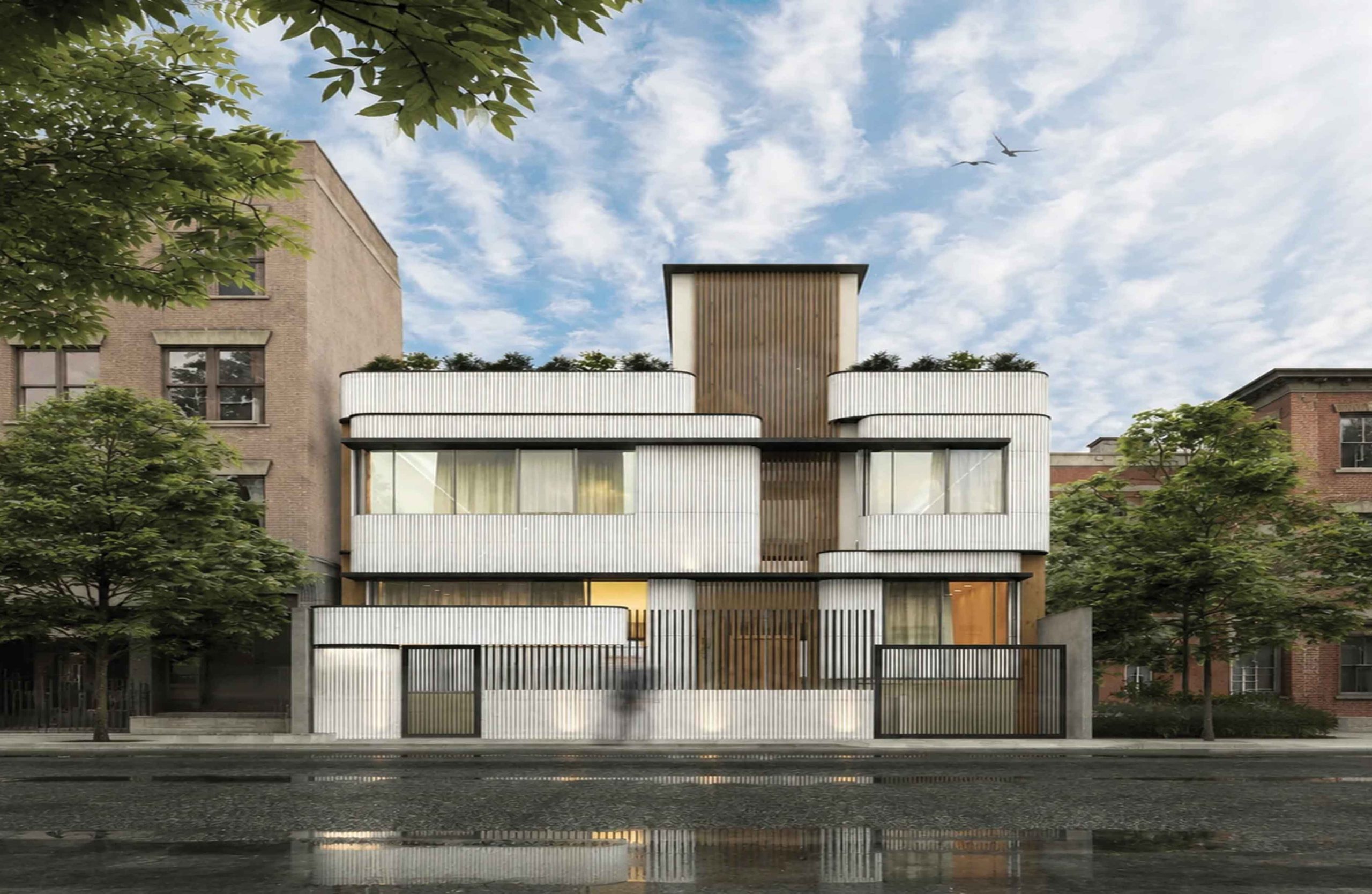 تصویر روبرو طراحی نما ساختمان رودهن