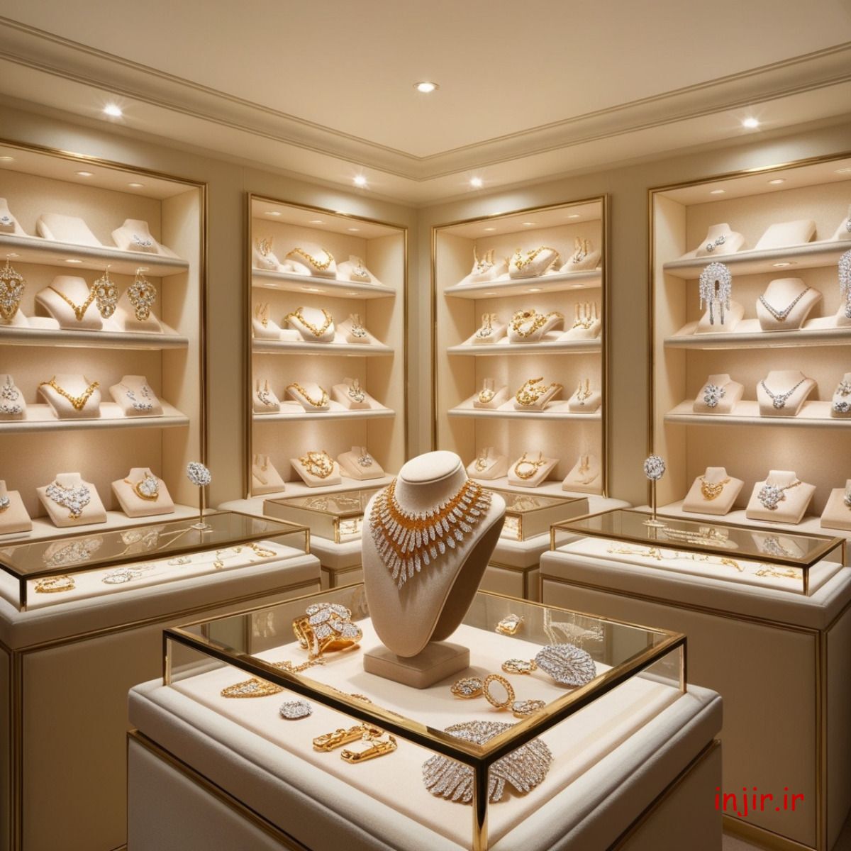 طراحی داخلی مغازه طلا فروشی 02