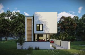 تصویر رندر روبرو نما پروژه ویلا لوتوس